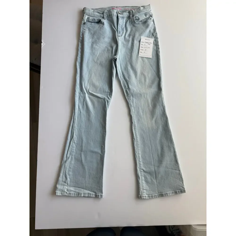 Children's Place Girls Flare Jeans Lot of 2 (Identical) Size 18 Light Wash